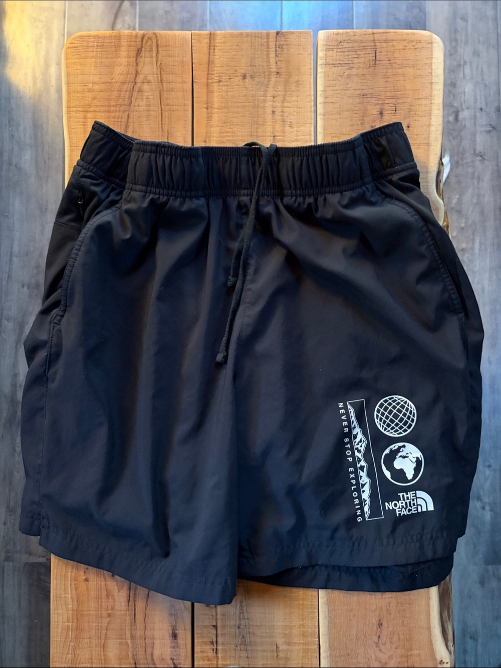The North Face Black Men's Athletic Drawstring Shorts with Graphic